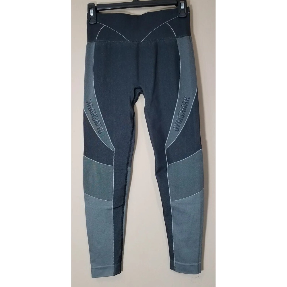 Gymshark Seamless Leggings Women Gray Logo Spellout Stretch